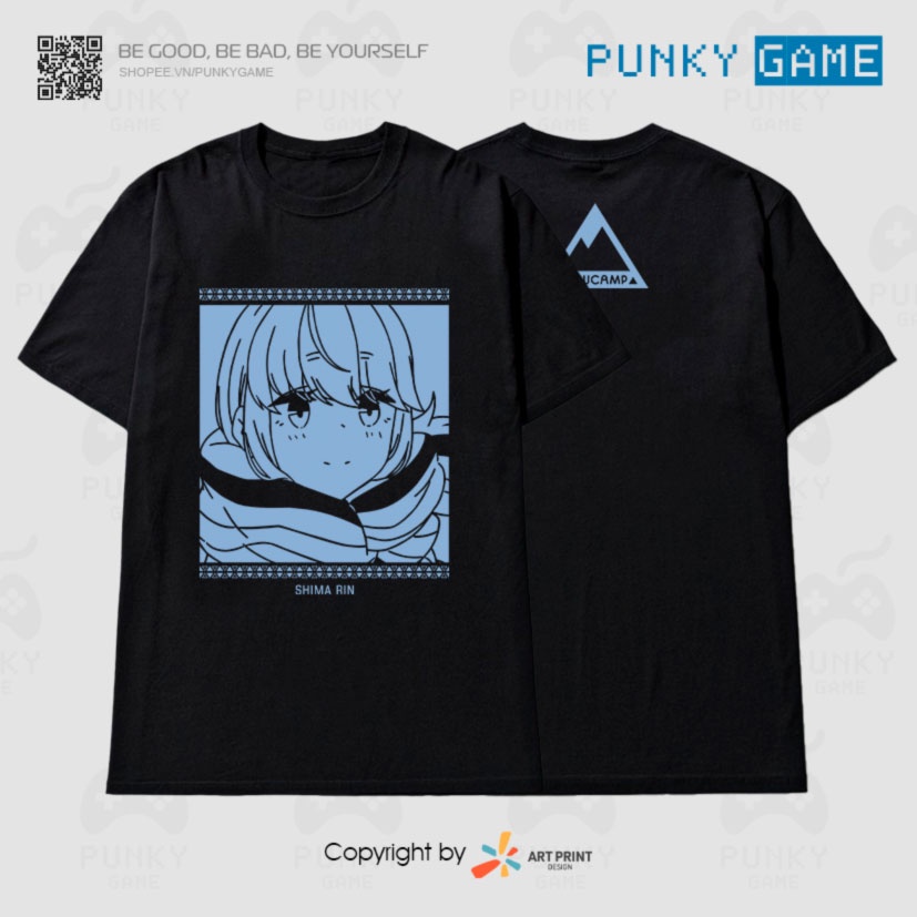 Áo thun Yuru Camp Rin (Black) ngắn tay
