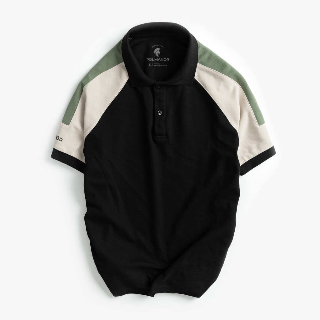 Áo Polo nam phối GONZA vải cá sấu cotton CMC, nam tính, thanh lịch, sang trọng - POLOMANOR