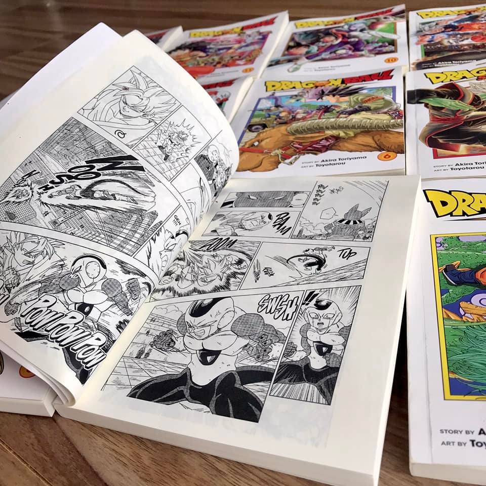 Dragon ball và dragon ball super tiếng anh in giấy chống lóa