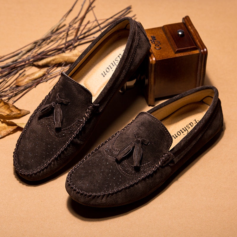 Giày Lười Da Lộn Phong Cách Hàn Quốc Thời Trang Cho Nam