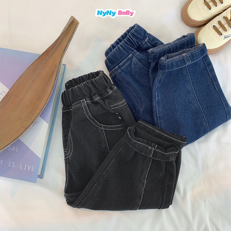 Quần jean cho bé trai bé gái form baggy vải jean mềm nyny baby phong cách - ảnh sản phẩm 9