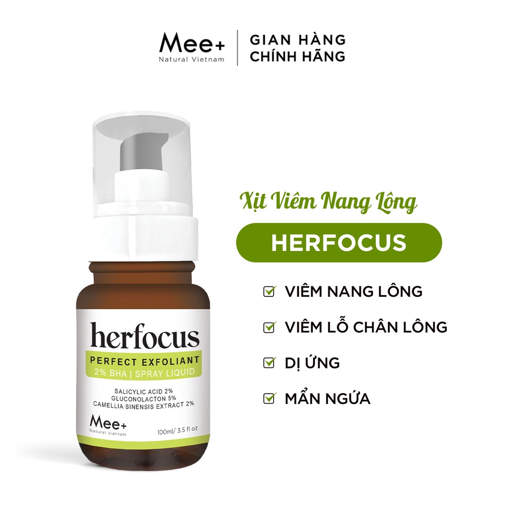 Liệu Trình Chuyên Viêm Nang Lông Đặc Biệt - Xịt Thảo Mộc HERFOCUS VNL MEE NATURAL 100ml