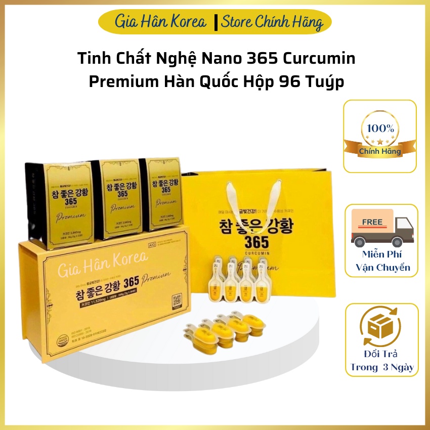 Tinh Chất Nghệ Nano Curcumin 365 Premium Hàn Quốc Hộp 32 Tép, Hỗ Trợ Làm Đẹp Da Và Tăng Cường Sức Đề Kháng