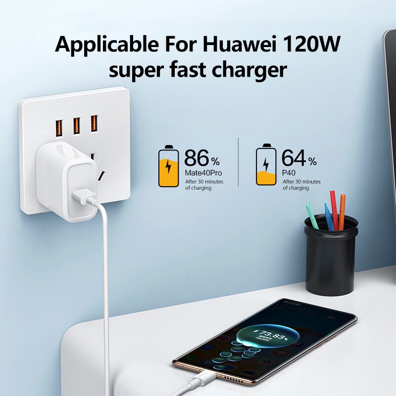 Dây Cáp Sạc Nhanh 10A USB C 120W Cho Huawei Mate 40 50 Xiaomi Samsung