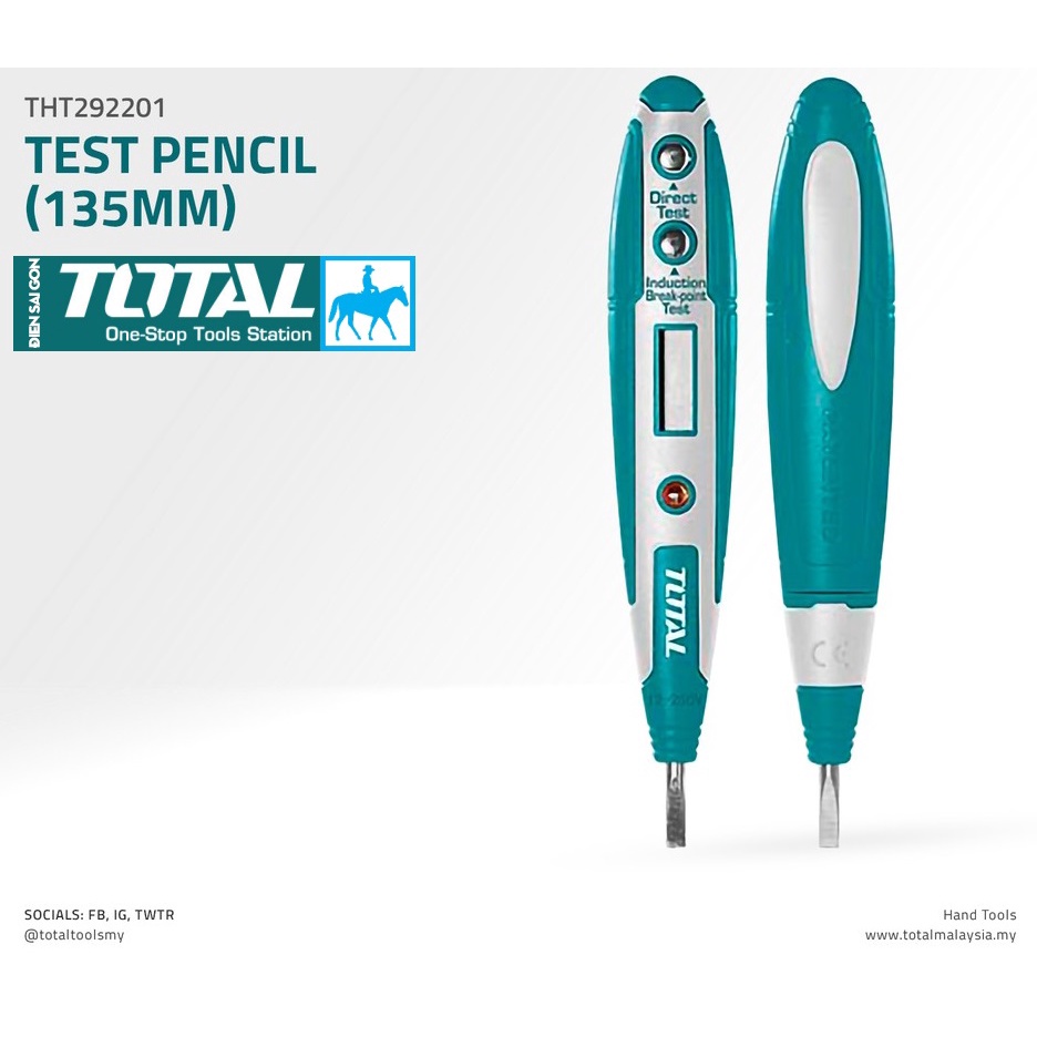 Bút thử điện hiện số điện tử Dò dòng điên ngoài dây Total THT292201
