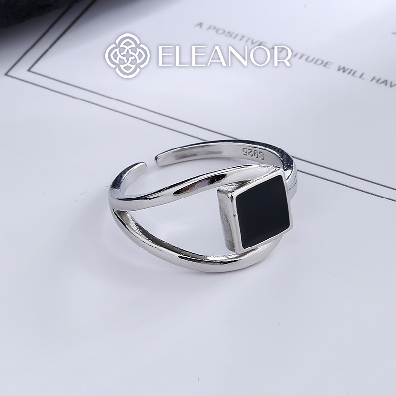 Nhẫn nữ bạc 925 Eleanor Accessories thiết kế mặt vuông phụ kiện trang sức 5141