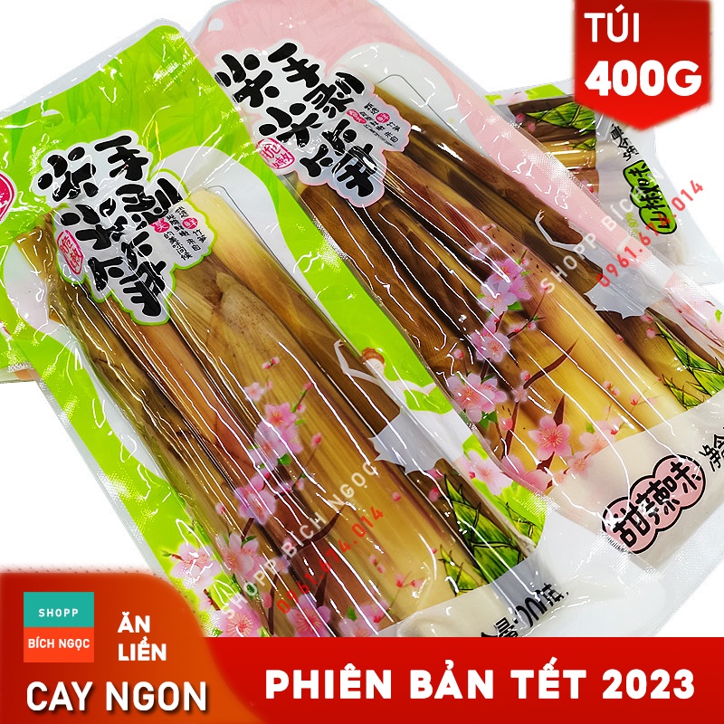 Măng Trúc cay Tứ Xuyên ngâm ớt xanh 400g, giòn ngon vị đặc sản