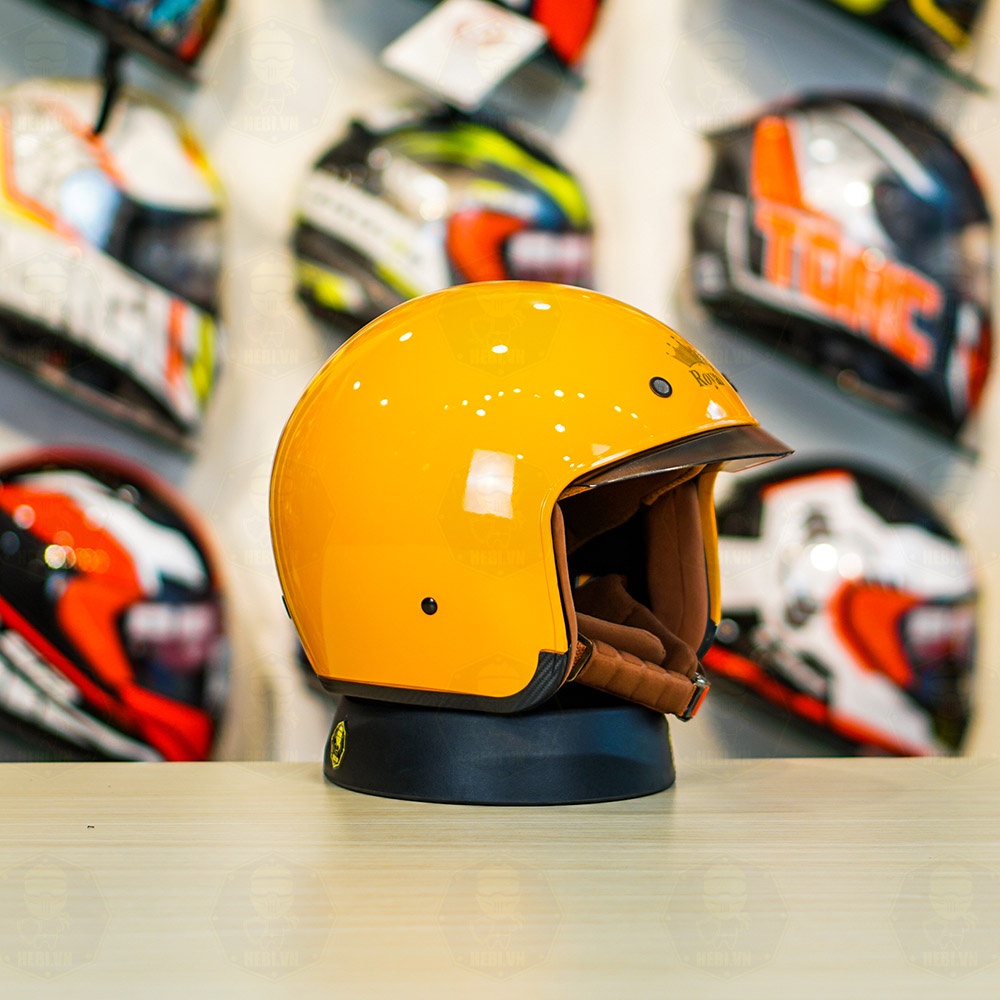 Mũ bảo hiểm 3/4 kính âm Royal M139 màu vàng bóng, bảo hành 12 tháng, Thế Giới Mũ