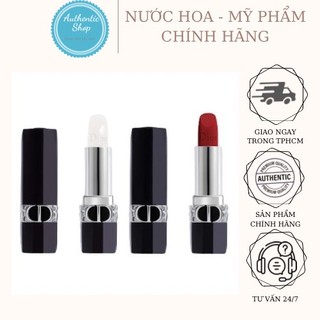 Combo Son Môi Lì Dior Rouge   + Son Dưỡng Môi Dior Rouge 000 Natural Satin Balm Không Màu