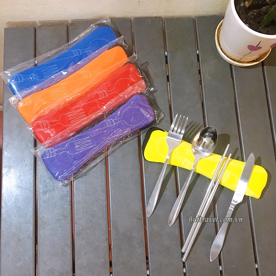 Set 4 món dao đũa thìa dĩa BB7131- Bộ dụng cụ ăn dã ngoại