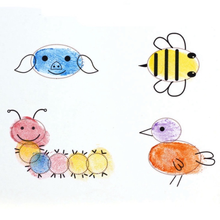 Bộ Tranh Màu Tô Bằng Ngón Tay Nhiều Hình Ảnh Đơn Giản Sáng Tạo, An Toàn Cho Bé