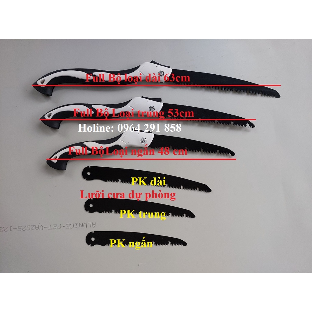cưa gỗ cầm tay gấp gọn loại 63cm/53cm/48cm dài hoặc phụ kiện lưỡi cưa gỗ