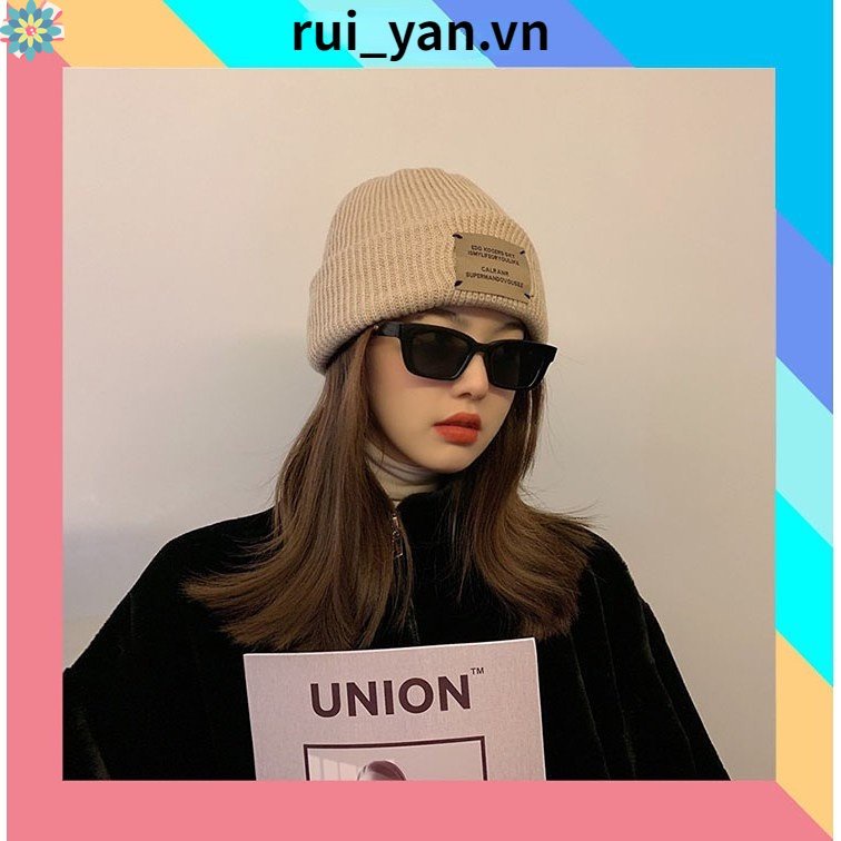 Mũ beanie Len Dệt Kim acrylic Co Giãn Thời Trang Thu Đông Hàn Quốc Cho Nam Và Nữ YD