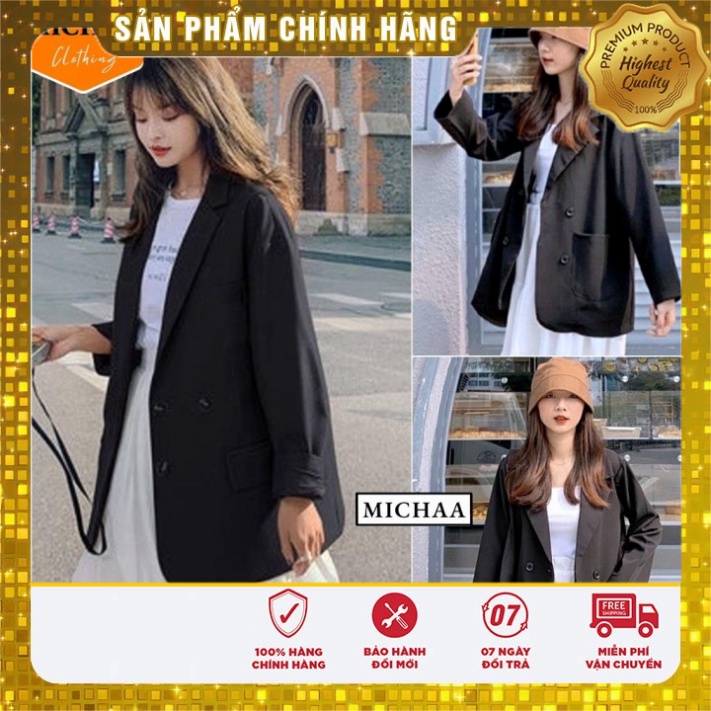 Áo BLAZER TRƠN 4 CÚC Nữ dài tay Ulzzang ❤ Áo Vest Nữ Khoác Ngoài mẫu mã mới phong thái korea - MICHAA