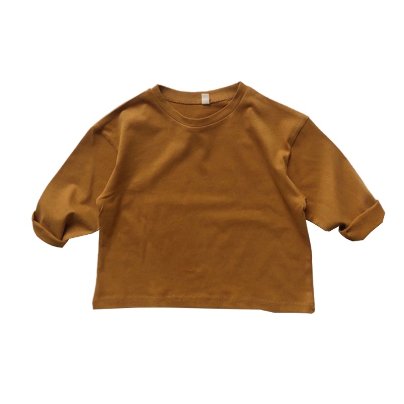 Áo Thun Cotton Mềm Mại Thoáng Khí Cổ Tròn Dài Tay Thời Trang Mùa Xuân Cho Bé Trai Và Gái
