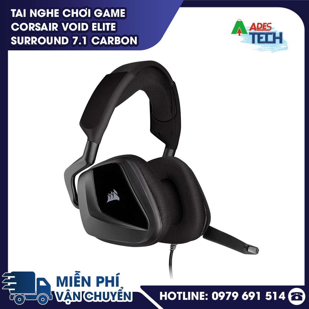 ✔️Tai nghe gaming CORSAIR VOID ELITE Surround 7.1 Carbon / Cherry -Khung kim loại✔️Bảo hành 24 tháng