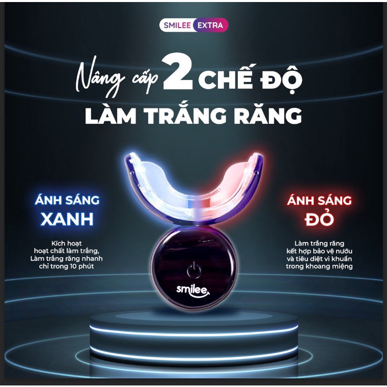 Smilee Extra-Máy tẩy trắng răng tại nhà Smilee cao cấp Extra hiệu quả gấp đôi phiên bản mới nhất tăng 30%