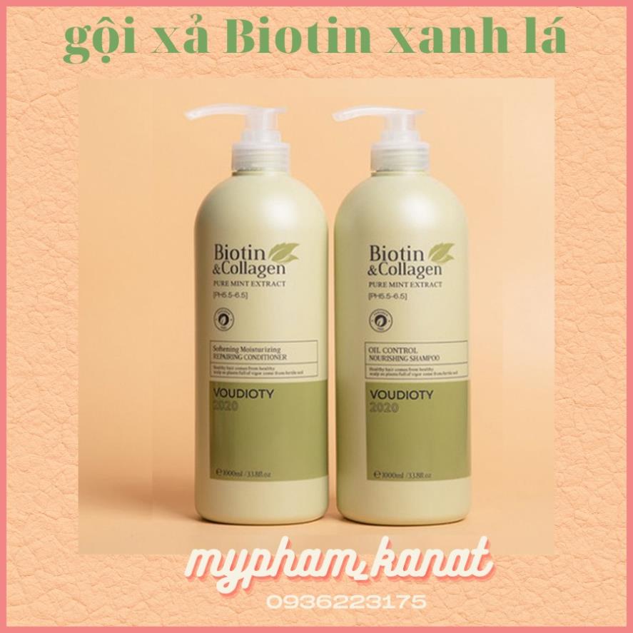 Dầu Gội Xả Biotin Collagen Voudioty Xanh Lá 1000ml_ sale cực mạnh