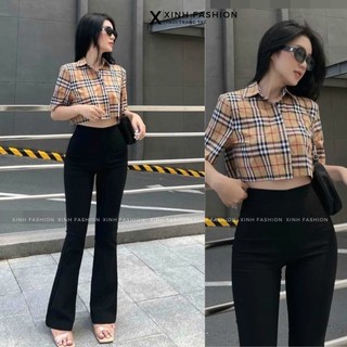 Quần ống loe cạp cao legging dáng dài, Quần legging nữ ôm ống loe dáng dài FREESHIP L056