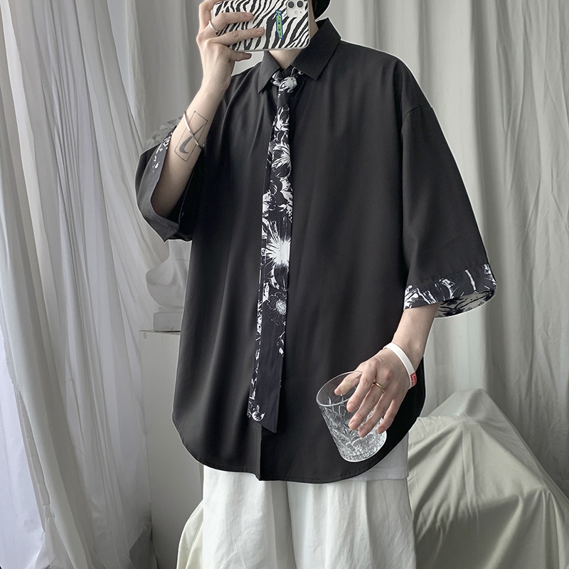 Áo Sơ Mi Tay Lửng Dáng Rộng Thoáng Khí Thời Trang Mùa Hè Hàn Quốc 2022