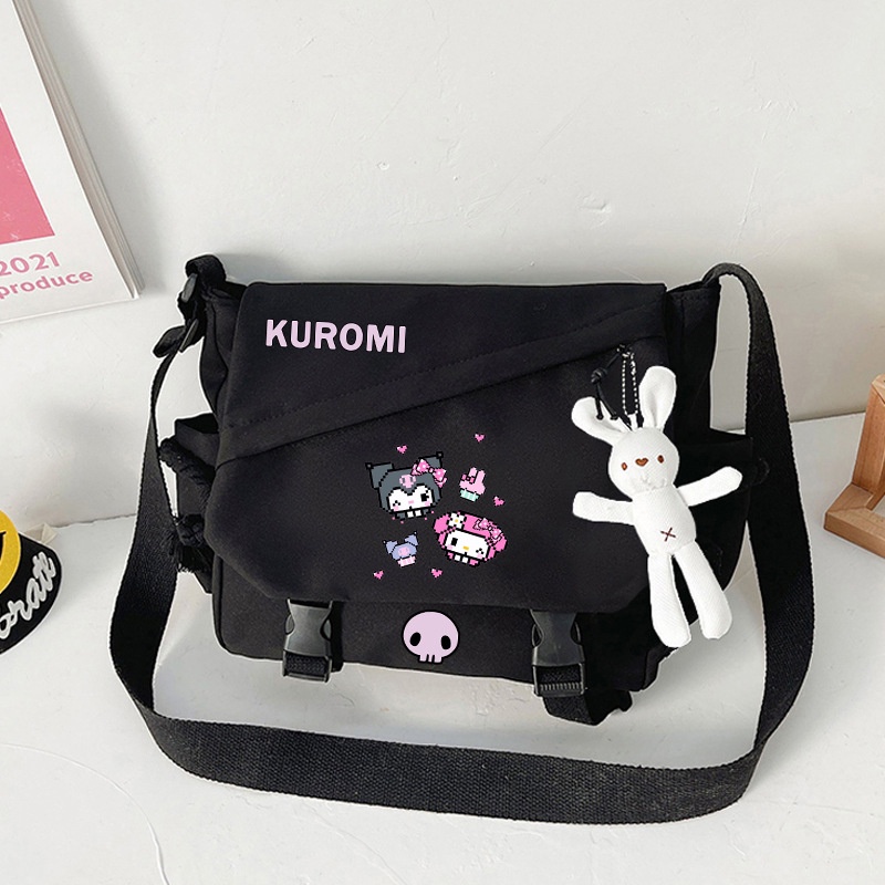 Dly sanrio kuromi Túi Đeo Vai Sức Chứa Lớn Họa Tiết Hoạt Hình Dễ Thương Thời Trang Cho Học Sinh # 1
