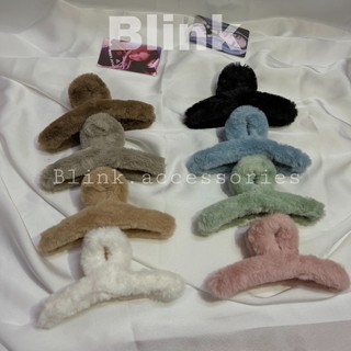 Kẹp Tóc Càng Cua Phối Lông Nhung Siêu Mềm Mịn Size 13cm Nhiều Màu Thời Trang Hàn Quốc NT11 - Blink Accessories