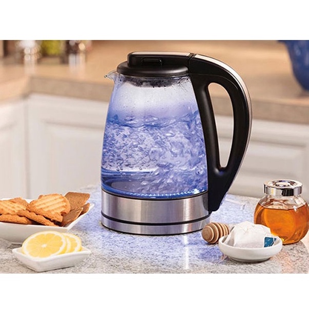 Ấm Siêu Tốc Thủy Tinh - Bình Siêu Tốc 2.0L Có Đèn Led ,Tự Ngắt Khi Sôi