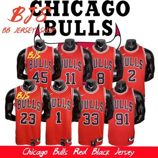Áo thun bóng rổ số 23 chicago bulls số 23 màu đỏ đen cá tính