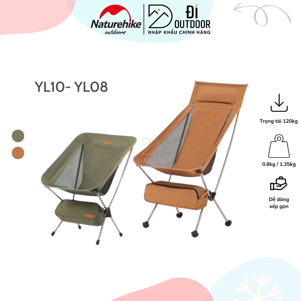 Ghế Gấp Dã Ngoại YL08 và YL10 Naturehike NH20JJ027- NH20JJ036