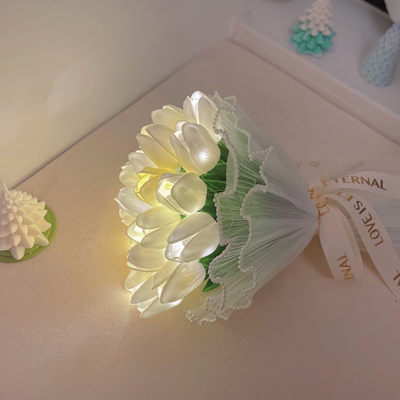 Hoa Tulip Nhân Tạo Có Đèn LED Dùng Làm Quà Tặng