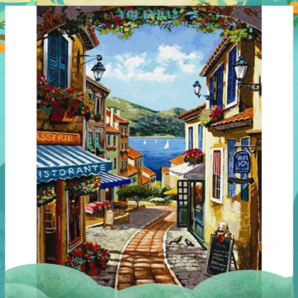 Bộ Tranh Đính Đá 5D Tự Làm Hình Đô Thị Haijing 2 Trong Một Trang Trí Nhà Cửa