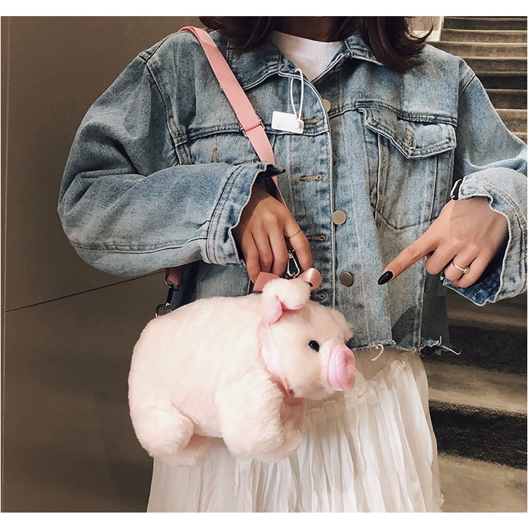 Túi xách nữ heo hồng cực đáng yêu mềm mịn lạ mắt Capucha T242