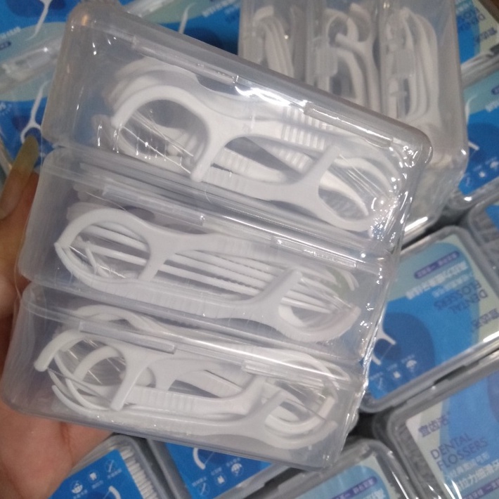 Tăm chỉ nha khoa hộp 50 cái tiệt trùng cao cấp Abby house, chỉ nha khoa chất lượng cao bảo vệ răng nướu