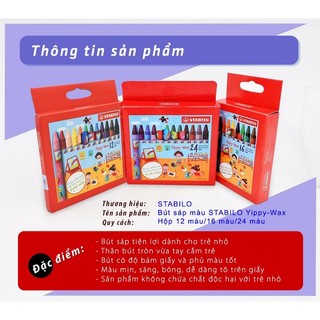 Bút sáp màu Yippy-wax - Bút sáp Stabilo - Hộp 12, 24 màu