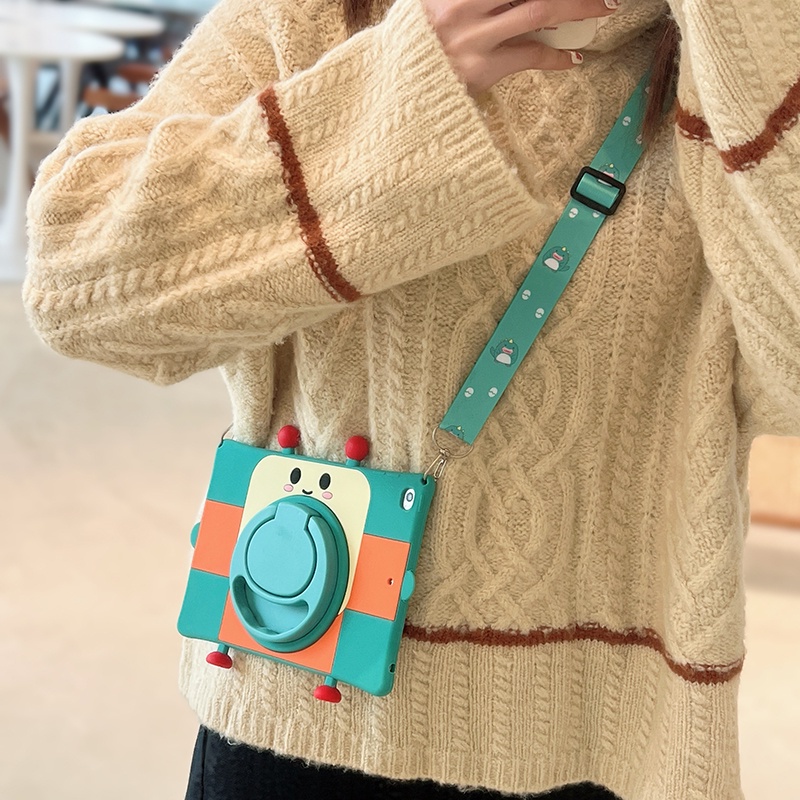 Bao Da Máy Tính Bảng Chống Sốc Có Giá Đỡ Xoay 360 Độ Hình Ếch Hoạt Hình Cho ipad mini air pro 1 2 3 4 5 6 7 8 9 10 9.7 10.2 10.5 10.9 11 2017 2018 2019 2020 2021 2022