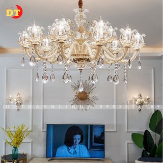 Đèn chùm nến phale cao cấp 15 tay nến trang trí phòng khách phong cách hiện đại bắc âu DHT