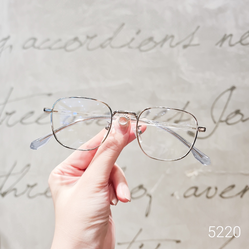 Kính mắt gọng tròn nam nữ LILYEYEWEAR chất liệu kim loại thanh mảnh nhẹ dễ đeo kiểu dáng nhỏ nhắn 5220
