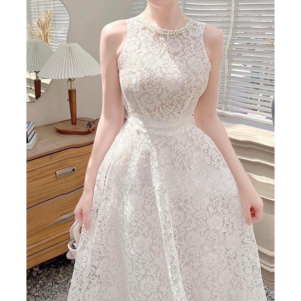 Đầm tiểu thư dáng dài sang chảnh, đầm maxi dáng dài với thiết kế cổ tròn có lót tôn dáng siêu đẹp