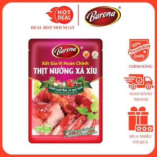 Gia Vị Thịt Nướng Xá xíu Barona Chiết Xuất Rau Củ Gói 80G