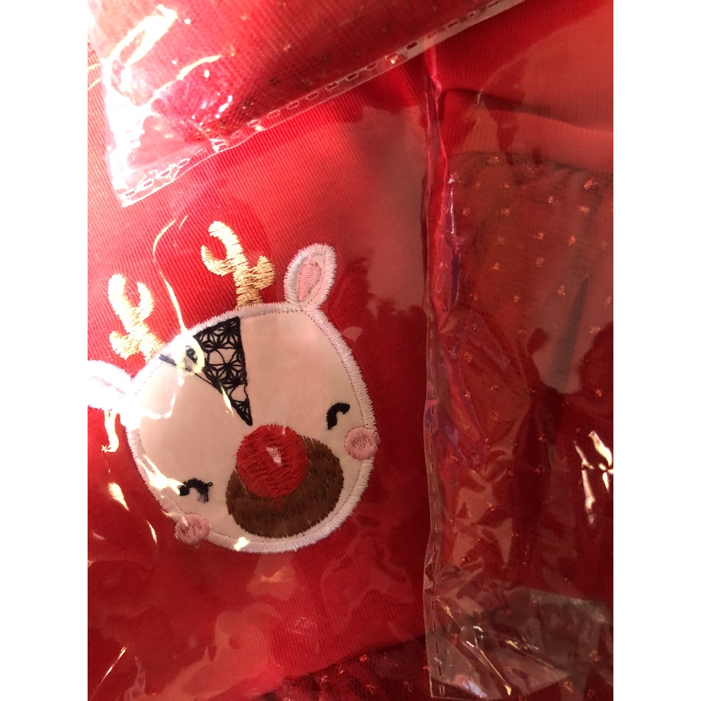 Váy tuần lộc Noel phối lưới siêu xinh cho bé gái
