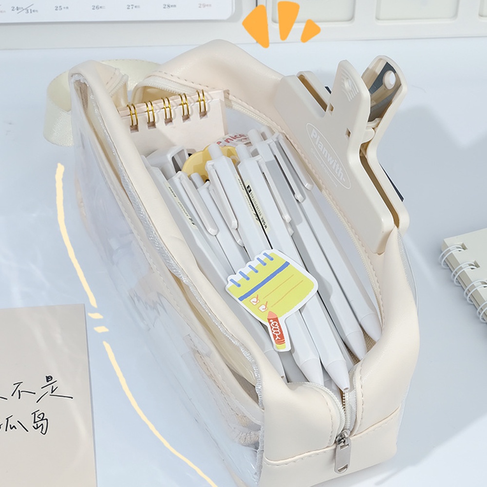 Túi Đựng Bút Trong Suốt Sức Chứa Lớn Dễ Thương Cho Học Sinh
