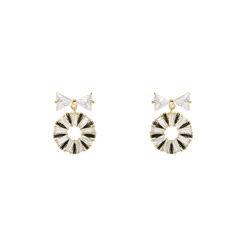 [Jiudoulan] Bông Tai Đính Đá Zircon Cao Cấp Thời Trang Hàn Quốc