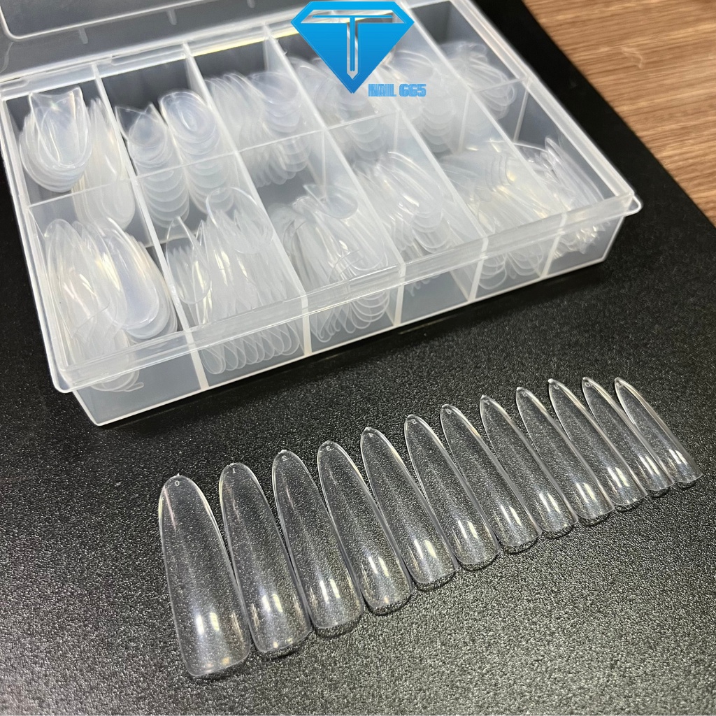 Móng úp tay fom bầu dài ovan , Móng tay giả fom bầu hộp 240 móng