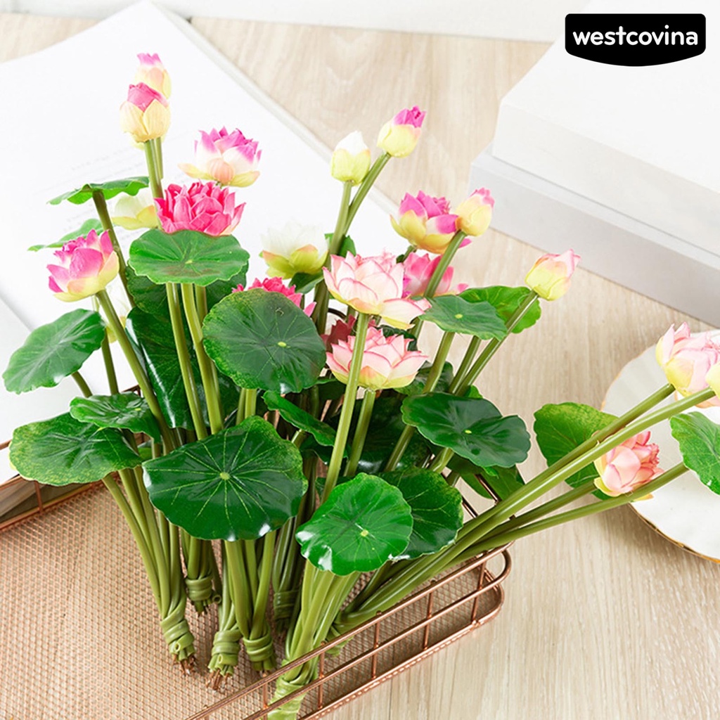 [WEST]⚘Hoa Sen Giả Bằng Lụa Dùng Trang Trí Toàn Diện