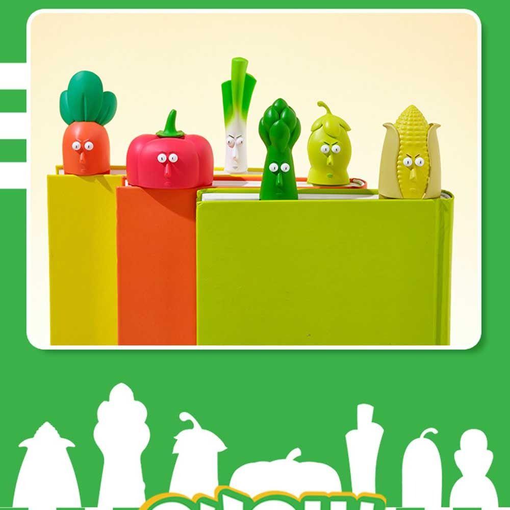 CHOOKEY Thẻ Đánh Dấu Trang Sách 3D Hình Rau Củ Quả Bằng Nhựa PVC