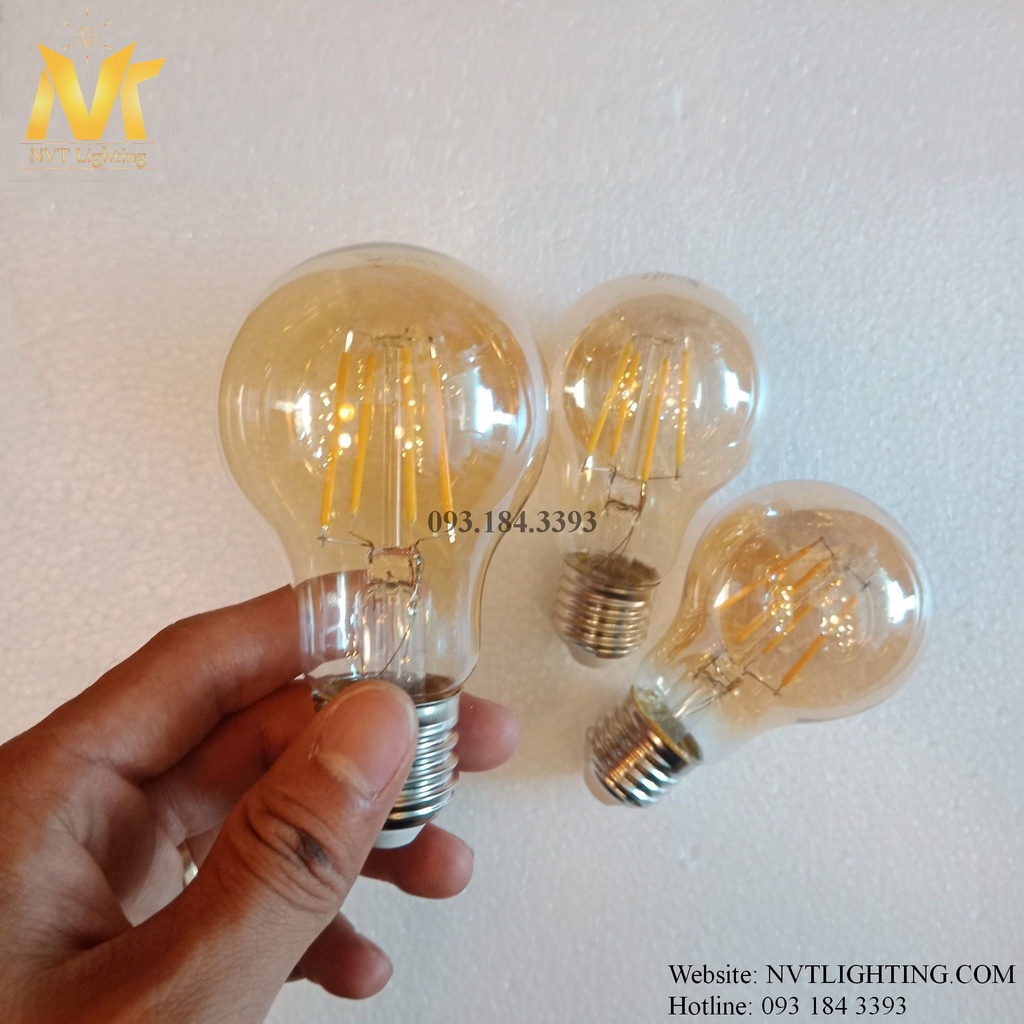 Bóng đèn Edison A60 dimmer vỏ vàng nắng