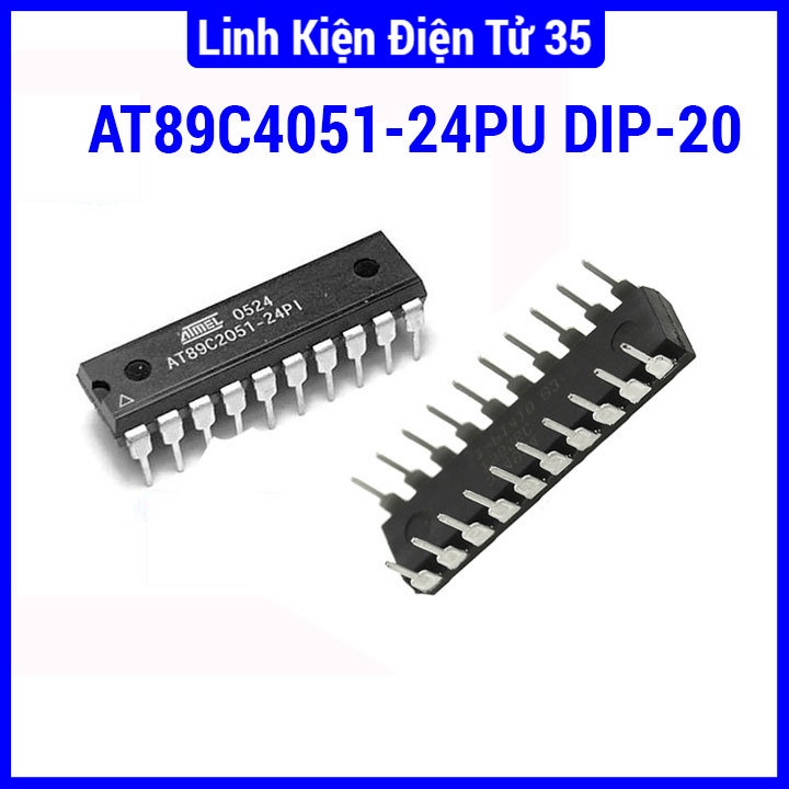 Linh kiện IC vi điều khiển AT89C4051-24PU chân cắm DIP 20