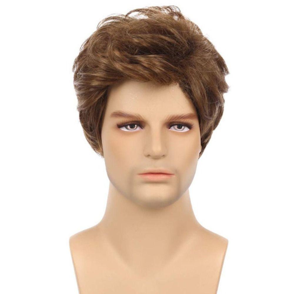 Tóc Giả Ngắn Xoăn Màu Nâu Tự Nhiên Nhẹ Nhàng Có Thể Chịu Nhiệt