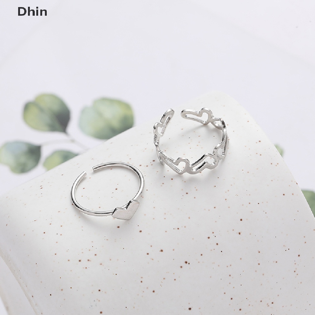 Bộ 2 Nhẫn Hình Trái Tim Thời Trang Dành Cho Nữ