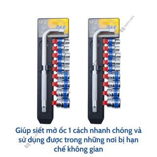 Bộ đầu tuýp Cần L 10 món LS+